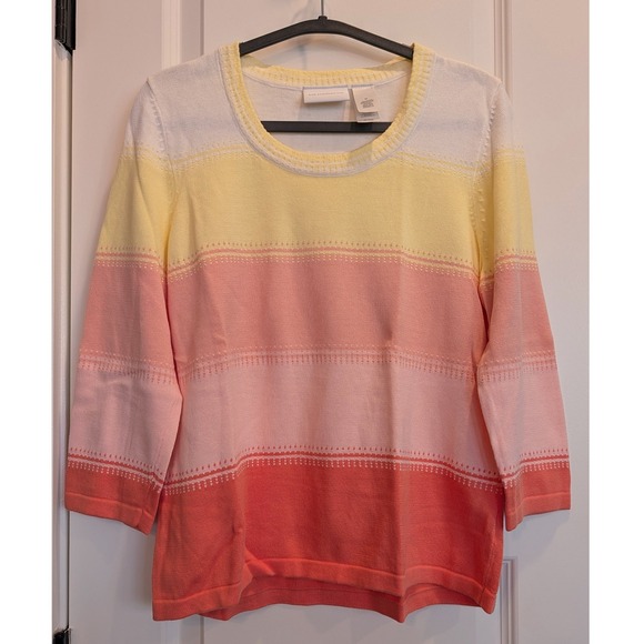 Liz Claiborne Sweaters - Vintage Y2K Liz Claiborne 100% Cotton Pastel Sunset Ombre Knit Sweater
